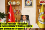 HGC Başkanı Abdullah Temizyürek:BASIN EMEKÇİLERİNİN VE TÜM HALKIMIZIN KURBAN BAYRAMI KUTLU OLSUN