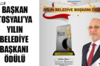 BAŞKAN TOSYALI’YA YILIN BELEDİYE BAŞKANI ÖDÜLÜ