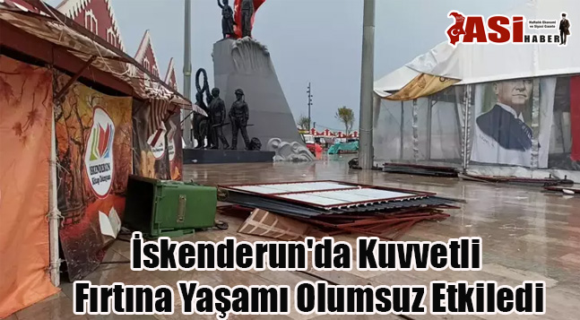 İskenderun’da Kuvvetli Fırtına Yaşamı Olumsuz Etkiledi