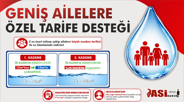 HATSU’DAN 5 VE ÜZERİ NÜFUSA SAHİP AİLELERE İNDİRİMLİ TARİFE